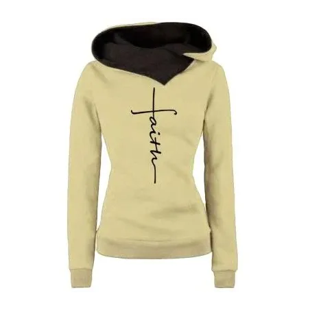 Hoodies & JerséisOtoño - Invierno - Hoodies - Sudaderas - Mujeres - Fe bordado Imprimir