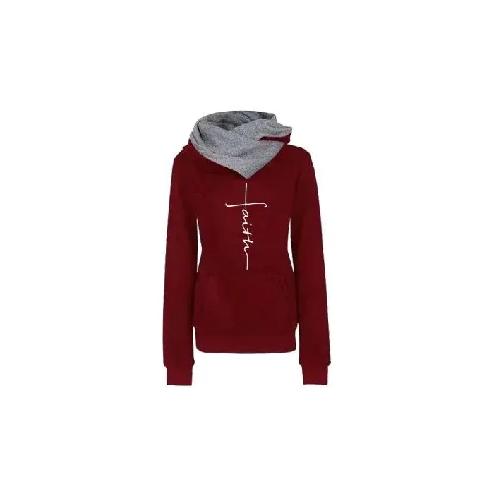 Hoodies & JerséisOtoño - Invierno - Hoodies - Sudaderas - Mujeres - Fe bordado Imprimir