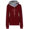 Hoodies & JerséisOtoño - Invierno - Hoodies - Sudaderas - Mujeres - Fe bordado Imprimir