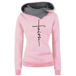 Hoodies & JerséisOtoño - Invierno - Hoodies - Sudaderas - Mujeres - Fe bordado Imprimir