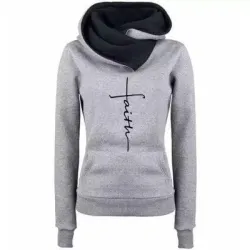 Hoodies & JerséisOtoño - Invierno - Hoodies - Sudaderas - Mujeres - Fe bordado Imprimir