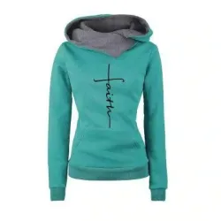 Hoodies & JerséisOtoño - Invierno - Hoodies - Sudaderas - Mujeres - Fe bordado Imprimir