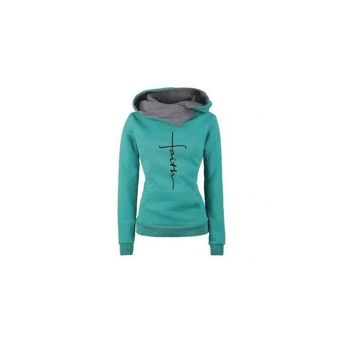Hoodies & JerséisOtoño - Invierno - Hoodies - Sudaderas - Mujeres - Fe bordado Imprimir