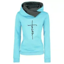 Hoodies & JerséisOtoño - Invierno - Hoodies - Sudaderas - Mujeres - Fe bordado Imprimir