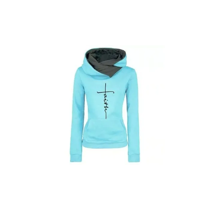 Hoodies & JerséisOtoño - Invierno - Hoodies - Sudaderas - Mujeres - Fe bordado Imprimir