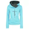 Hoodies & JerséisOtoño - Invierno - Hoodies - Sudaderas - Mujeres - Fe bordado Imprimir