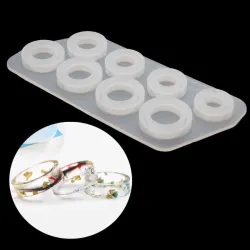 8Pc:n kokoinen sormus Silicone Mold - Resin Jewelry (käytetty)