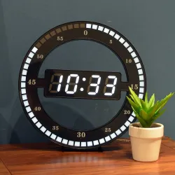 12 tum - LED Ring Wall Clock - Automatisk - Digital - Elektronisk