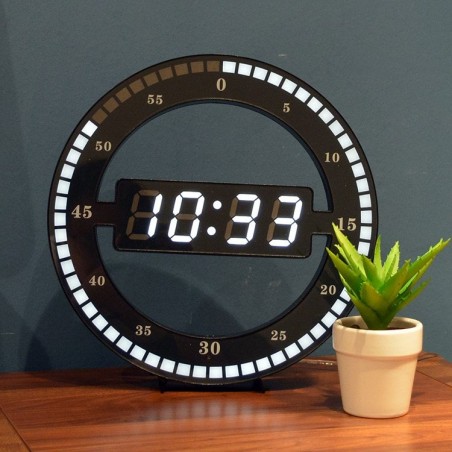 12 tuumaa - LED Ring Wall Clock - Automaattinen - elektroniikka