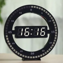 12 tum - LED Ring Wall Clock - Automatisk - Digital - Elektronisk