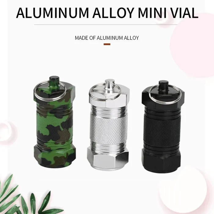 2Pcs - Metal Medicine Box - Pill Capsule - Imperméable - Outdoor - Key ring