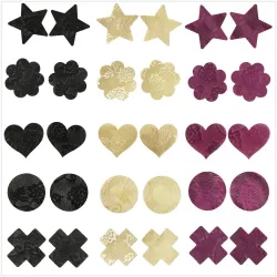 10pairs - Couvertures dentelle - Couvertures de mamelons - Étoile - Cercle - Coeur