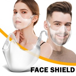 PM2.5 - ochronna przezroczysta maska na usta / twarz - plastikowa osłona - wielokrotnego użytkuMaski na usta