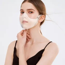 PM2.5 - protective transparent mouth / face mask - plastic shield - reusable