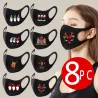 8 peças - máscaras protetoras face / boca - lavável - impressão de Natal