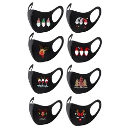 8 pièces - visage protecteur / masques de bouche - lavable - Tirage de Noël