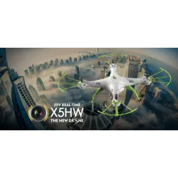 Syma X5HW - WIFI - FPV - HD Camera - 2.4G - 4CH - 6 Axis - RC Drone Quadcopter - Green Mode 2 (Left Hand Throttle)