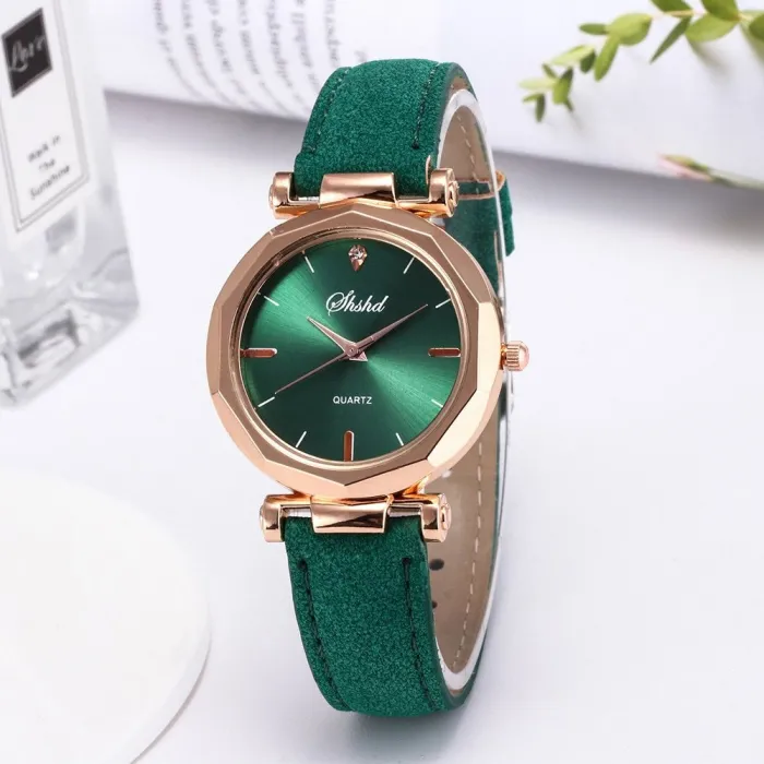 Naiset - Leather - Watch - Luxury - Quartz - Crystal - Wristwatch