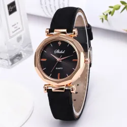 Kvinnor - Läder - Watch - Luxury - Quartz - Crystal - Wristwatch