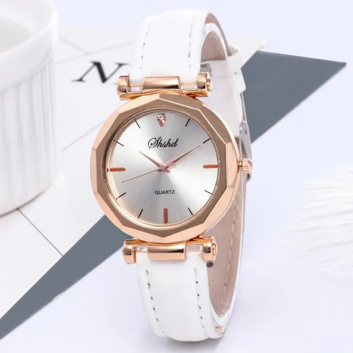 Naiset - Leather - Watch - Luxury - Quartz - Crystal - Wristwatch