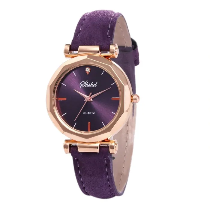 Kvinnor - Läder - Watch - Luxury - Quartz - Crystal - Wristwatch