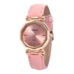 Women - Leather - Watch - Luxury - Quartz - Crystal - WristwatchZegarki