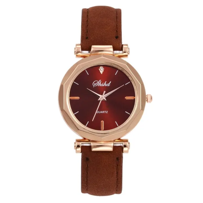 Naiset - Leather - Watch - Luxury - Quartz - Crystal - Wristwatch