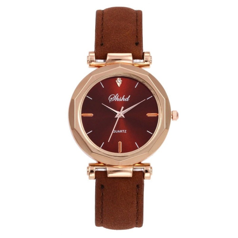 Women - Leather - Watch - Luxury - Quartz - Crystal - WristwatchWatches