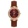 Naiset - Leather - Watch - Luxury - Quartz - Crystal - Wristwatch