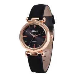 Kvinnor - Läder - Watch - Luxury - Quartz - Crystal - Wristwatch
