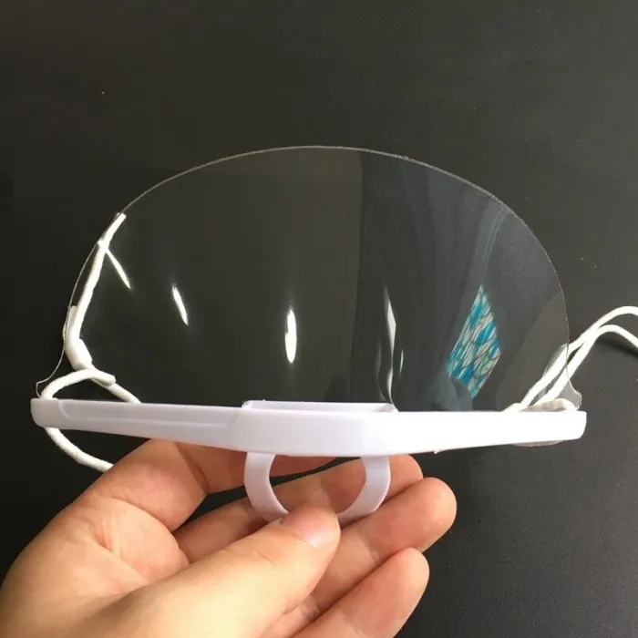 5 pezzi - maschera bocca trasparente - scudo di plastica