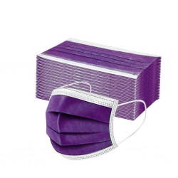 Masque antibactérien jetable - masque de bouche - 3 couches - violet