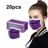 Masque antibactérien jetable - masque de bouche - 3 couches - violet