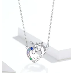 925 Sterling Silver - Unicorn Of Love - Collane - Zircon - Pendente