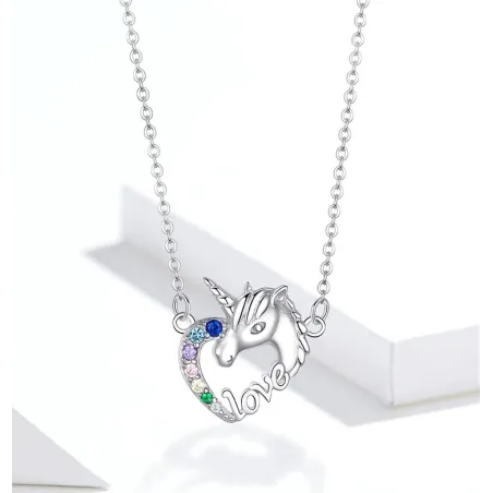 925 Argent Sterling - Licorne de l'Amour - Colliers - Zircon - Pendentif