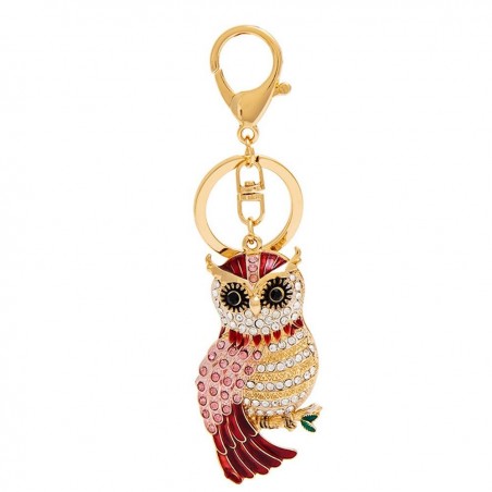 Cute Owl - Rhinestone - Keychain