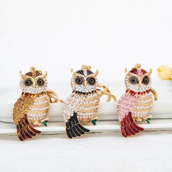 Cute Owl - Rhinestone - Keychain