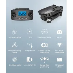 KF107 - GPS - 5G - WiFi - 1.2KM - 4K Servo Kamera - Optical Flow Positioning - Brushless - Faltbar - Eine Batterie