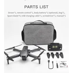 KF107 - GPS - 5G - WiFi - 1.2KM - 4K Servo Camera - Optical Flow Positioning - Brushless - Pieghevole - Una batteria