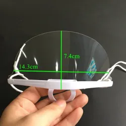 5 bitar - transparent munmask - plastsköld