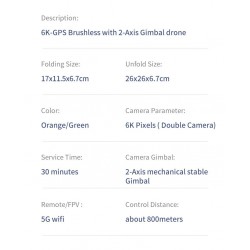 JJRC X17 - GPS - 5G - 6K ESC - HD-kamera - 2-akselinen Gimbal - Optical Flow Positioning - Brushless - Foldable
