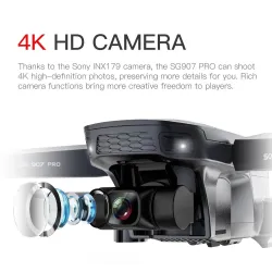 ZLRC SG907 Pro - 5G - WIFI - FPV - GPS - 4K HD -kamera Kaksiakselinen Gimbal - Optical Flow Positioning