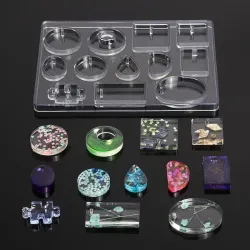 Decoraciónmolde de fundición de silicona para la fabricación de joyas de resina - 12 formas