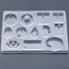 Silicone casting mould for resin jewellery making - 12 shapes
