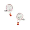 Tennisschläger - weiße & rote Manschettenknöpfe