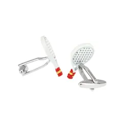 Tennis rackets - white & red cufflinks