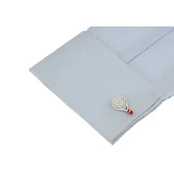 Tennis rackets - white & red cufflinks