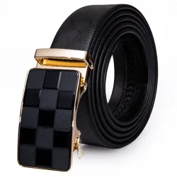 Ceinture en cuir véritable de luxe avec boucle automatique