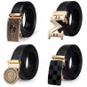 Lyx äkta läderbälte med automatisk buckle