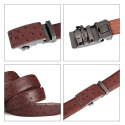 Äkta läder lyxbälte med automatisk buckle